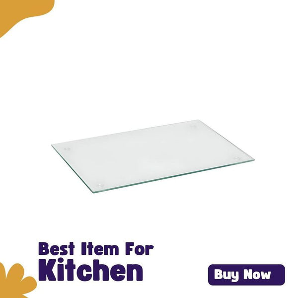 60x40cm Worktop Saver Protector Board Glass Clear Ideal for Chopping Cutting