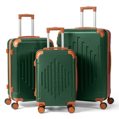 4/5pcs Hard Shell Luggage Set, Expandable & Lightweight Hardside Suitcase With 360° Spinner Wheels (12, 16, 20, 24, 28 Inch) - Stylish White Paired With Brown Luggage