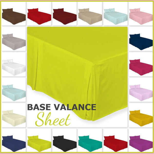 Chilimilii Box Pleated Base Valance Sheet Plain Bed Skirt for Platform Beds All Sizes Available