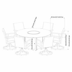 Sunvilla Sarasota 7 Piece Low Wicker Dining Fire Set + Cover