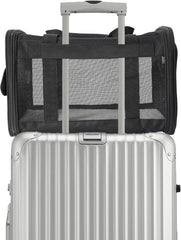 Foldable Pet Carrier Backpack with Adjustable Shoulder Strap, Dog Transport Box for Medium Small Dogs Cats, Load Capacity 3-6 kg, Travel Carrier, Black