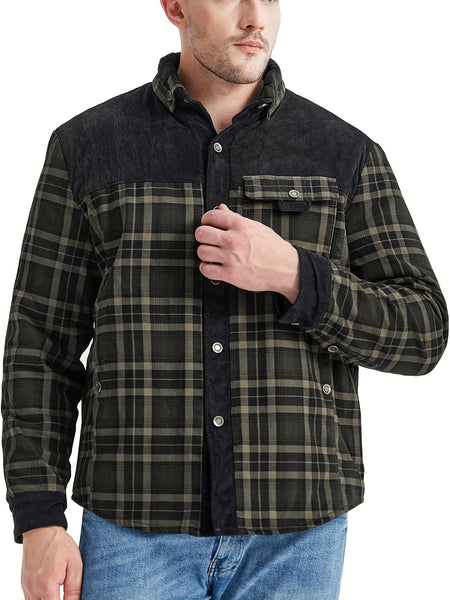 US Size Men'S Casual High-Quality Fall/Winter Plaid Jacket
