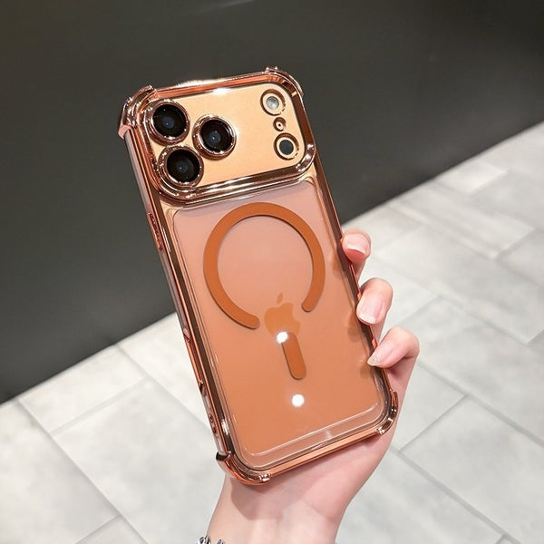 Phone Case - Premium Minimalist Protective Cover for Iphone 17 Pro Max & 17 Pro in Starry Orange, Featuring a Transparent Magnetic Design And Full Drop Protection with Four Corners