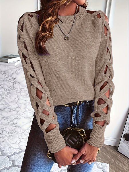 Directional Spring Summer 2026 New Style Solid Color Hollow Out Pullover Sweater
