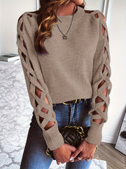 Directional Spring Summer 2026 New Style Solid Color Hollow Out Pullover Sweater