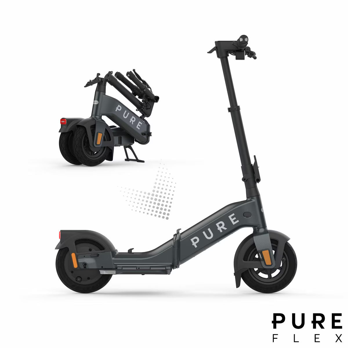 Pure Flex Folding Electric Scooter in Charcoal Grey