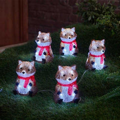 Marco Paul 5 Pack LED Robins Christmas Decorations Battery Operated String Lights with Auto Timer Indoor & Outdoor Festive Xmas Bird Ornaments Novelty Seasonal Home Décor