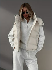 Women'S Plain Color Basic Daily Insulated Puffer Vest
