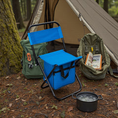 1PC Folding Chair with Storage, Foldable Fishing Seat Lightweight Chair, Portable Chair Home, Small/Large More Colors