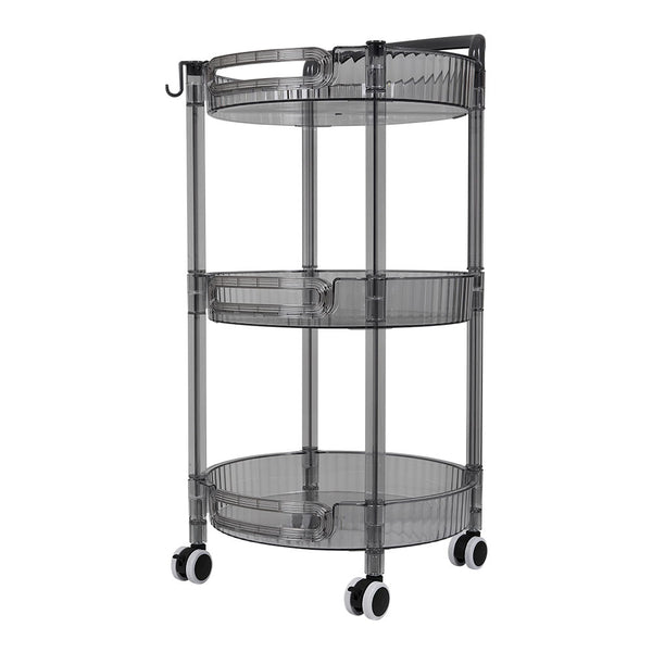1pc 3-layer Slim Rolling Storage Cart with 4-Wheel Mobility, Practic Plastic Kitchen Storage Trolley with Handle and Hook, Multifuctional Shelving Unit Storage Rack Oganizer for Snack, Book, Sundries in Bathroom, Bedroom, Kitchen & Home Organization