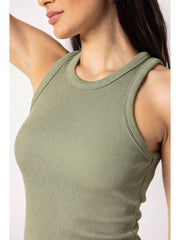 Women'S Sleeveless Ribbed Tank Top - Slim Fit Striped Longline Top for Layering or Casual Wear, Breathable Summer Shirt with Elegant Design, Hand Wash Only, Ladies Tank Tops