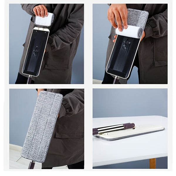 10pcs Microfiber Replacement Mop Heads - Washable & Reusable Cleaning Pads with Central Grip, High Absorbency for Hardwood Tile Vinyl Floors, Multi-Surface Use (Kitchen, Bathroom, Living Room) - Compatible with Standard Mops, Durable & Soft Fiber