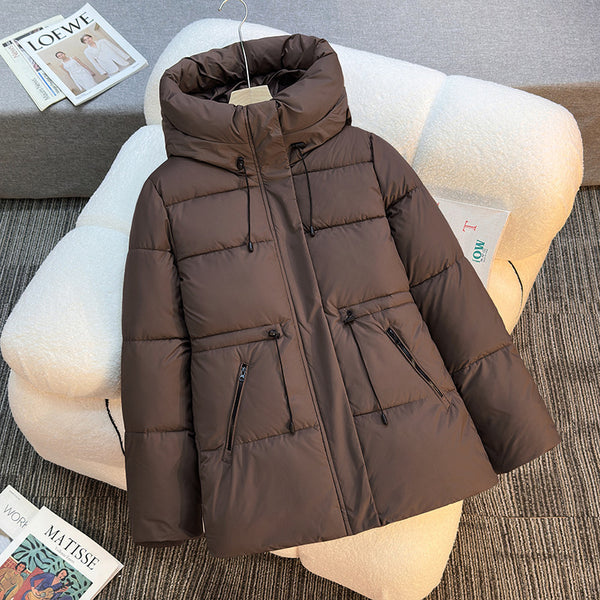 Women's Winter Coat - Thickened Warm Mid-Length Jacket with Full-Zip Closure, Waist-Hugging Slim Fit & Pockets - Elegant Cold Weather Outerwear for, Parties, Travel - Durable Long Sleeve Coat (Machine Washable) In Green, Winter Jacket for Women,