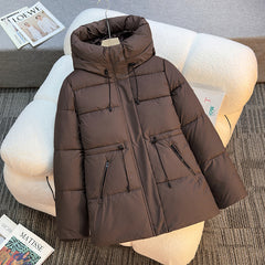 Women's Winter Coat - Thickened Warm Mid-Length Jacket with Full-Zip Closure, Waist-Hugging Slim Fit & Pockets - Elegant Cold Weather Outerwear for, Parties, Travel - Durable Long Sleeve Coat (Machine Washable) In Green, Winter Jacket for Women,