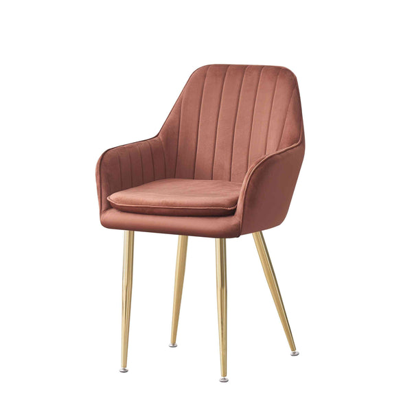 MOF Velvet Dining Chairs Kitchen Chairs Living Room Chairs with Sturdy Metal Legs Reception Chairs with Backrest and Padded Seat