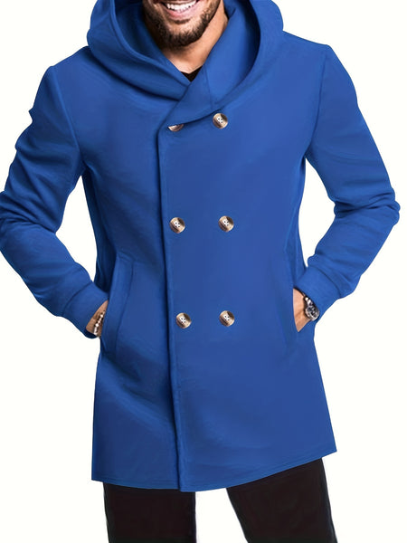 2024 Foreign Trade New Product Men'S Mid-Length Slim Fit Windbreaker Hooded Casual Pure Coat Performance Clothing