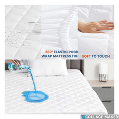 4B Quilted Waterproof Mattress Protector Extra Deep 30cm with Quilted Top Layer and All-Around Elastic, Designed for Stable Mattress Fit and Easy Maintenance, Suitable for Home Use, Guest Rooms and Let Properties, Available in Single Small Double 4FT Doub