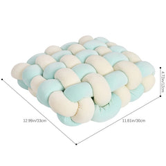 2,4pcs Velvet Hand-Knotted Square Decorative Pillows, Square Soft Chair Pad, Chair Cushion Seat Cushion Sofa Backrest, Booster Cushion, Dining Chair Cushion (30 x 33 x 12cm)