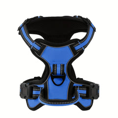 Non-Tension Pet Carrier with 2 Leash Clips Adjustable Padded Dog Vest Reflective Non-Choking Pet Oxford Vest with Easy to Control Handle for Small Medium And Large Dogs