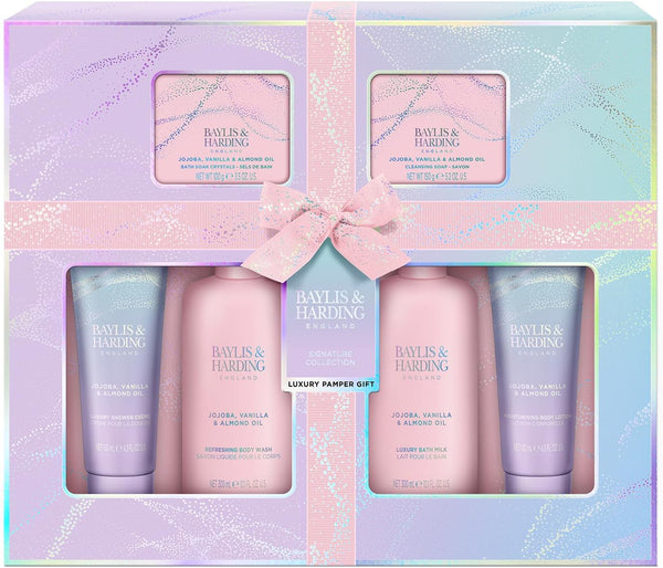 Baylis & Harding Jojoba, Vanilla & Almond Oil Luxury Pamper Gift Set (Pack of 1) - Vegan Friendly
