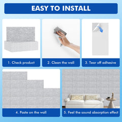 16pcs Soundproof Acoustic Panels | 60x30cm Decorative Absorption Plates Suitable for Music Studio Aesthetic Treatment and Reducing Reverberation and Noise in Home and Office