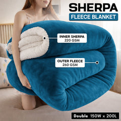1pc Luxurious Double-Sided Sherpa Throw Blanket – Soft, Warm & Cozy Contemporary Blanket, Machine Washable, Perfect for Couch, Bed, Office & Travel, Ideal Gift