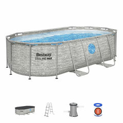 Bestway® 14Ft (4.2M) Steel Pro MAX™ Splashview™ Oval above Ground Pool Set