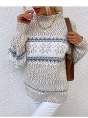Women Sweater, New Arrival Autumn/ Winter, Style, Turtleneck, Snowflake Pattern, Chenille Pullover Casual Jacquard Sweater, Autumn and Winter Wear, Suitable for Back to, Work, Halloween, Christmas and Other Festivals, Comfortabl