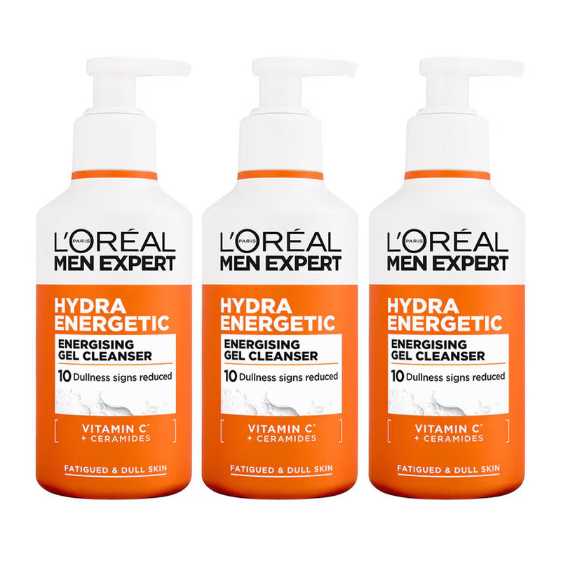 L'Oréal Paris Men Expert Hydra Energetic Energising Gel Cleanser 3 X 260Ml