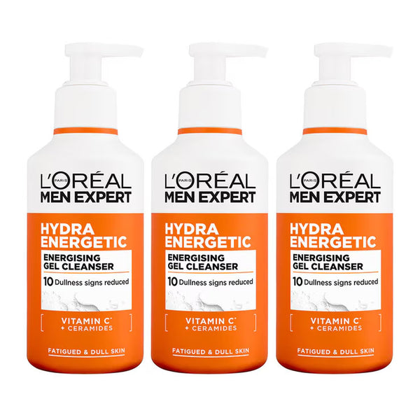 L'Oréal Paris Men Expert Hydra Energetic Energising Gel Cleanser 3 X 260Ml