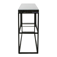 Gallery Cheshire Black Console Table with Mirrored Top
