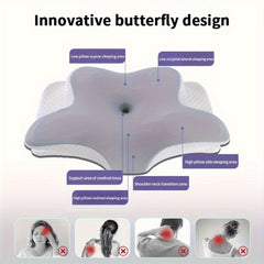 1pc Slow Rebound Cervical Pillow, Ergonomic Neck Contour Support for Side Sleep, Machine Washable Cool Soft Pillow Cover