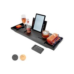Luxury Bathtub Caddy Tray – Expandable Bath Table with Book, Tablet & Wine Glass Holder, Relaxing Spa Gift for Home