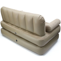 Inflatable Sofa Bed 2-in-1 Flocked Air Mattress Chair Guest Camping Lounge Home