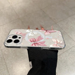 Phone Case - Cartoon Butterfly Pattern Mobile PHONE Case, Acrylic Transparent Magnetic Soft Shell, Suitable for Iphone 17 16 15 14 13 12 11 PROMAX AIR PLUS Anti-Fall, Lightweight AND DURABLE, Support Wireless Charging