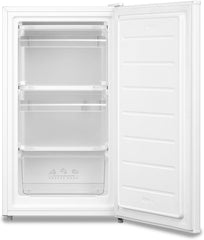 Midea COMFEE' 60 Litre Freestanding Under Counter Freezer – Practical 48cm Upright Model for Compact Spaces Like Offices & Small Kitchens, Adjustable Thermostat, Reversible Door, 4 Star Rating & Drawer – White [Energy Class E]