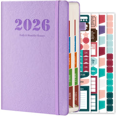 2026 Diary, A5 Diary Planner Daily and Monthly, Diary Page a Day Form January 2026 to December 2026, with Monthly Tabs | 4 Planning Stickers | Inner Pocket, 21.5 X 14.5cm