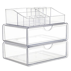 Three-Level Drawer Organizer, Multi-Section Storage Box for Office Items (Pens, Paper Clips, Staplers)