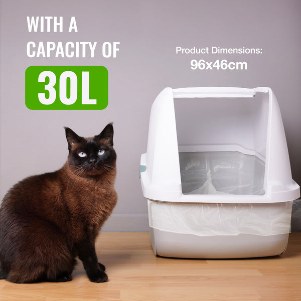 Ecobag Cat Litter Tray Liners - 30L - Heavy Duty Cat Litter Bags, Recycled Litter Liners, Durable Cat Tray Liners Easy to Dispose