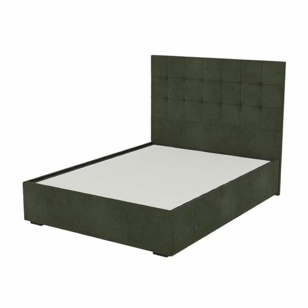 Highgrove Kavalan Green Fabric Full Ottoman Bed Frame in 3 Sizes