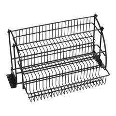 3-Tier Pull Down Spice Rack - Retractable Carbon Steel Organizer (Easy Install, Space-Saving for Kitchen Cabinet/Pantry) - Ships from Local Warehouse