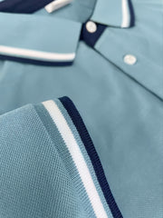 Men'S Polo Shirt Fashion Casual Set Pique Mesh Letter Pattern Top And Bottom