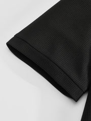 Men's Waffle Casual Suit Top Short Sleeve Turnover Collar Shirt Bottom Leisure Pants Comfortable and Clean Suitable for Spring and Summer Wear