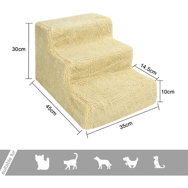 Dog Steps 3/4 Steps Pet Stair Step Pet Stairs Pet Ladder with Washable Non Slip Plush Cloth Cover for Dogs and Cats
