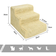 Dog Steps 3/4 Steps Pet Stair Step Pet Stairs Pet Ladder with Washable Non Slip Plush Cloth Cover for Dogs and Cats
