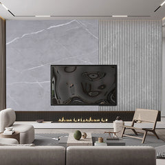 300CM x 60CM, 3D Marble Wall Tiles Roll, Self-Adhesive Foam Wall Stickers, Glossy Finish Grey Marble Effect Wallpaper Roll, PVC Marble Look Wall Tiles Stickers, Thickened Design, Living Room TV Backdrop Home Decoration Wall Panels, Peel and Stick, Easy to