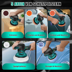 Cordless Car Buffer Polisher Machine Kit with 2X Rechargeable Batteries, 8 Variable Speed 2800-5500RPM, Portable Polishing Waxer for Detailing/Waxing Polishing Kit for Car Detailing Scratch Removing