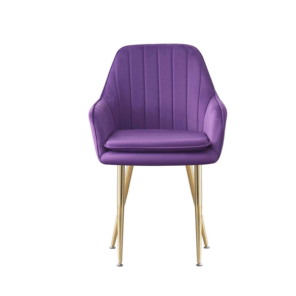 MOF Velvet Dining Chairs Kitchen Chairs Living Room Chairs with Sturdy Metal Legs Reception Chairs with Backrest and Padded Seat