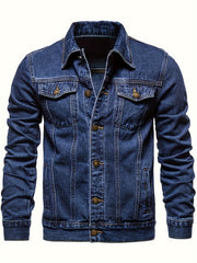 Men's Casual Slim Jacket Vintage Lapel Denim Jacket