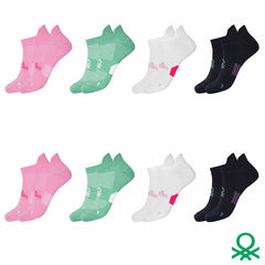 United Colors of Benetton Ladies Trainer Sock 8 Pack in Green